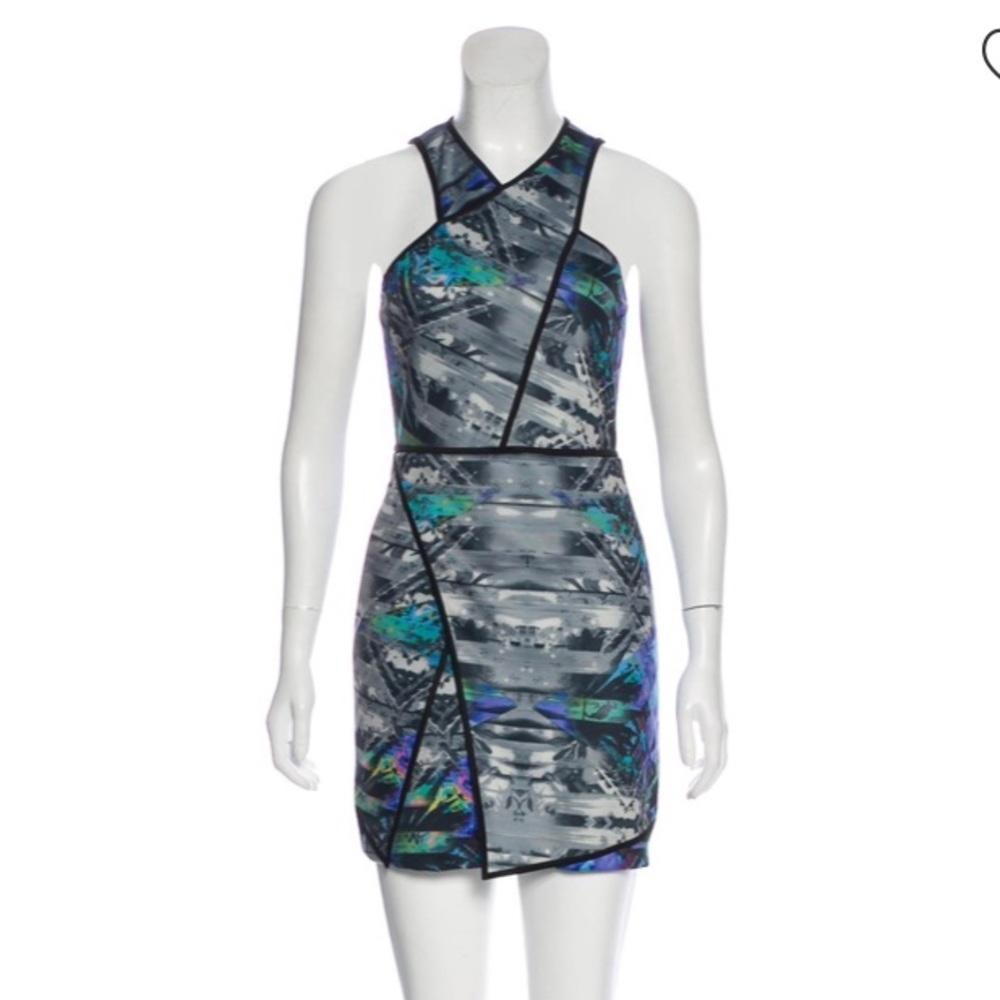 Parker asymmetrical patterned mini dress
